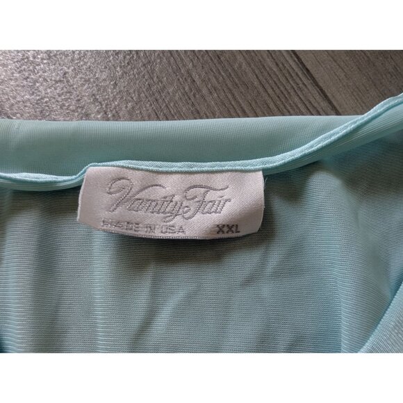 Vintage Vanity Fair Blue Nightgown XXL Sleeveless Embroidered V-Neck Satin Trim - Picture 5 of 10